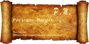Peringer Margit névjegykártya